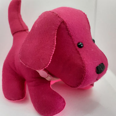 Pink Felt Cuddly Dog