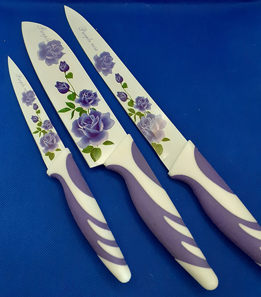 Purple Rose Knife Set